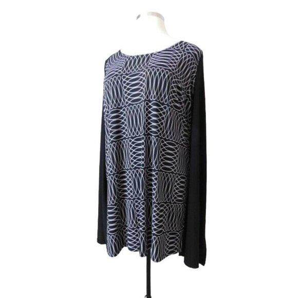 En Focus Women Size 20W Plus Size Black White Blouse Top/ Dress - Picture 1 of 2